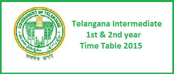 Telangana Intermediate Exam Timetable 2015